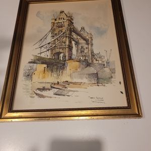Vintage Tower Bridge London Watercolor